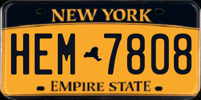 NY license plate HEM7808