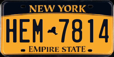 NY license plate HEM7814