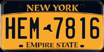 NY license plate HEM7816