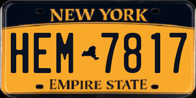 NY license plate HEM7817