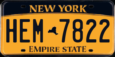 NY license plate HEM7822