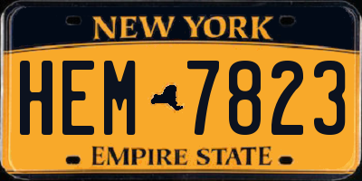 NY license plate HEM7823