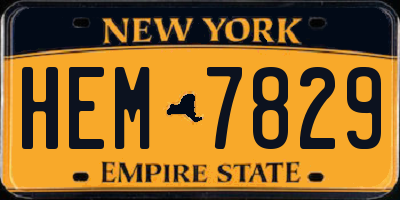 NY license plate HEM7829