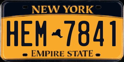 NY license plate HEM7841
