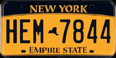 NY license plate HEM7844