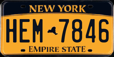 NY license plate HEM7846