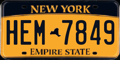 NY license plate HEM7849