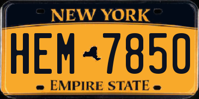 NY license plate HEM7850