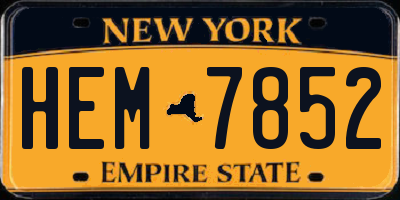 NY license plate HEM7852