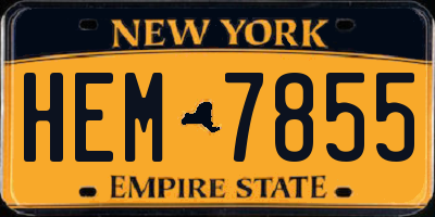 NY license plate HEM7855