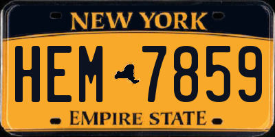 NY license plate HEM7859