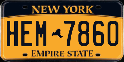 NY license plate HEM7860