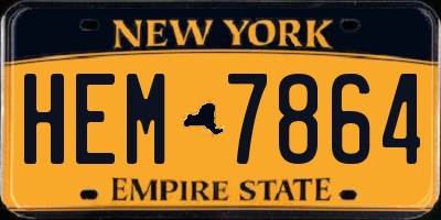 NY license plate HEM7864