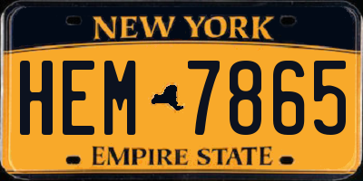 NY license plate HEM7865