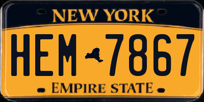 NY license plate HEM7867