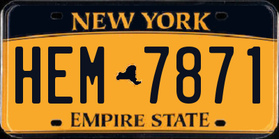 NY license plate HEM7871