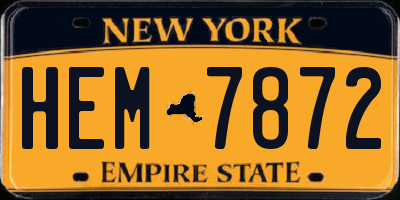 NY license plate HEM7872