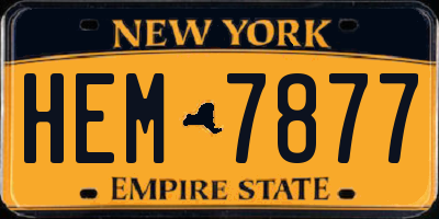 NY license plate HEM7877