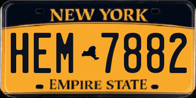 NY license plate HEM7882