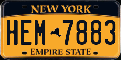 NY license plate HEM7883