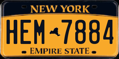NY license plate HEM7884