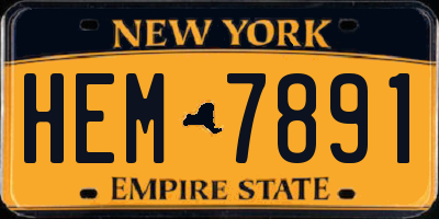 NY license plate HEM7891