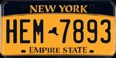 NY license plate HEM7893