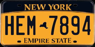 NY license plate HEM7894