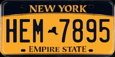 NY license plate HEM7895