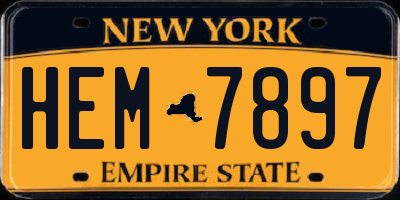 NY license plate HEM7897