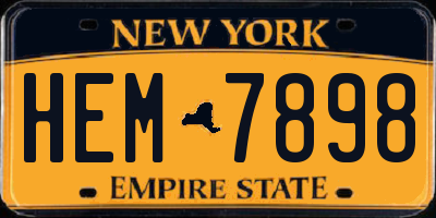 NY license plate HEM7898