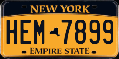 NY license plate HEM7899