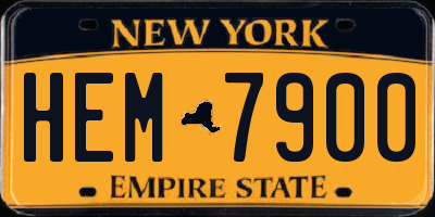 NY license plate HEM7900