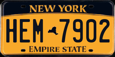 NY license plate HEM7902