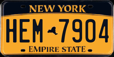 NY license plate HEM7904