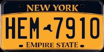 NY license plate HEM7910