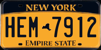 NY license plate HEM7912