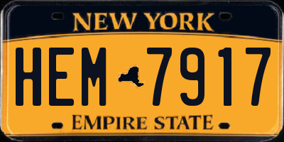 NY license plate HEM7917