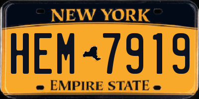 NY license plate HEM7919