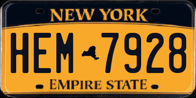 NY license plate HEM7928