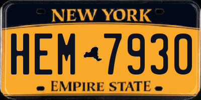 NY license plate HEM7930