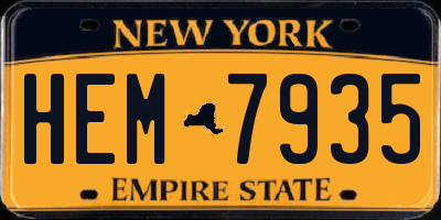 NY license plate HEM7935