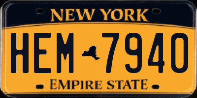 NY license plate HEM7940