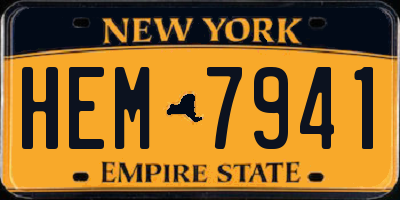 NY license plate HEM7941
