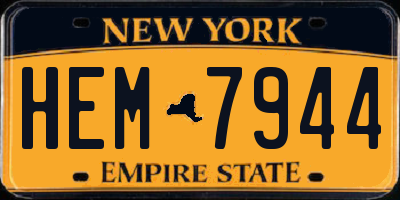 NY license plate HEM7944
