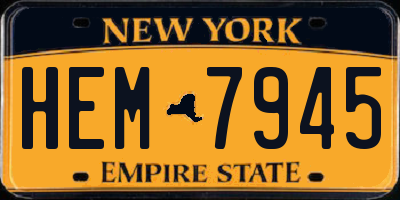 NY license plate HEM7945