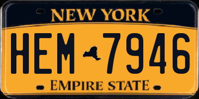 NY license plate HEM7946