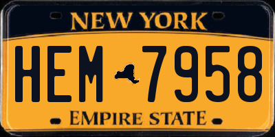 NY license plate HEM7958