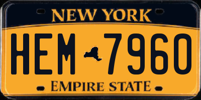NY license plate HEM7960