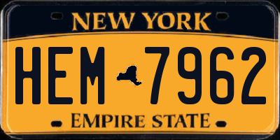 NY license plate HEM7962